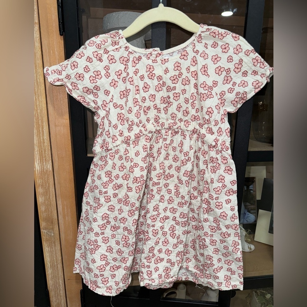 Zara White Dress with Pink Floral Print
